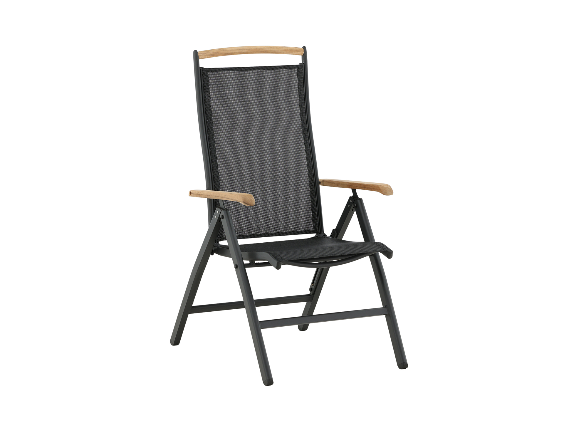 Panama polohovateľná stolička čierna / teak