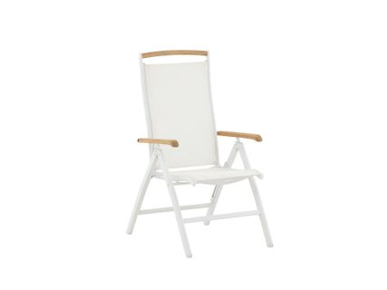 Panama polohovateľná stolička biela/teak