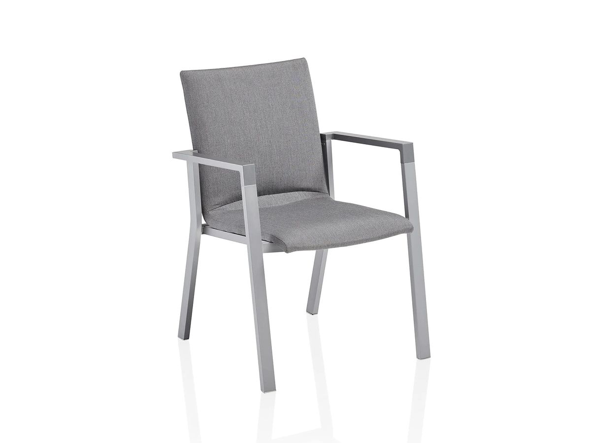 Rasmus polstrovaná záhradná jedálenská stolička sivá
