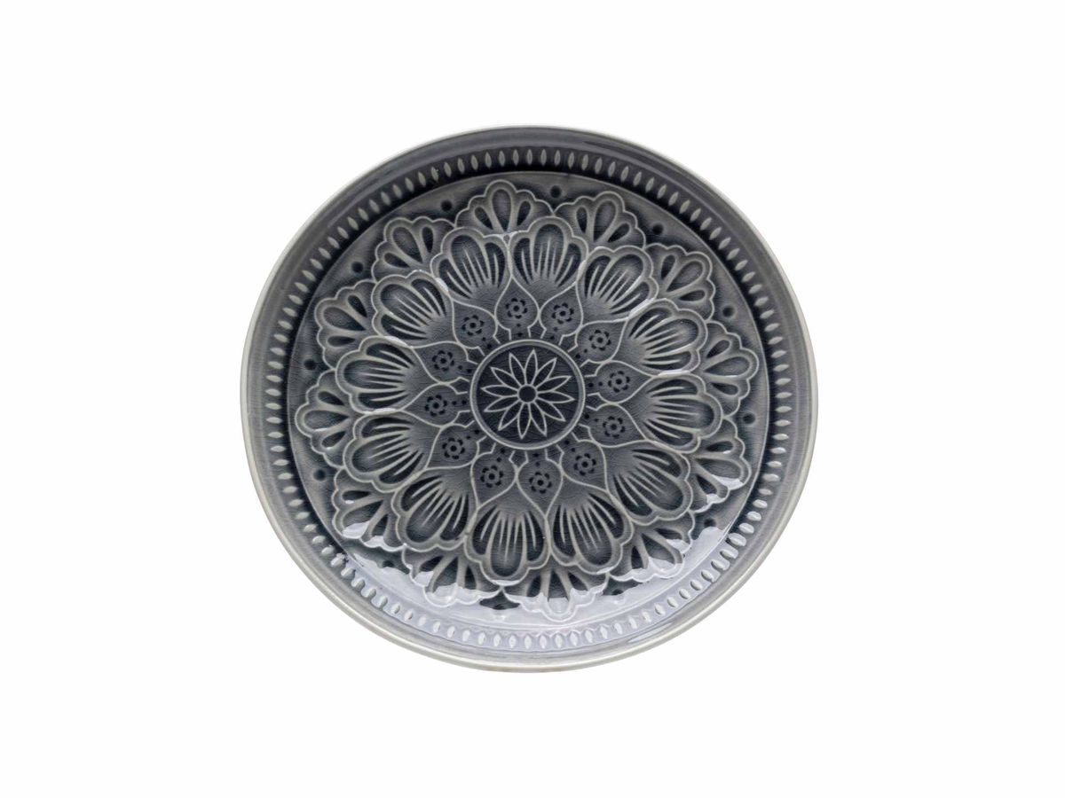 Sicilia Mandala tanier sivý Ø27cm